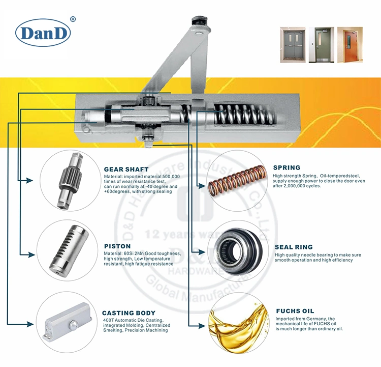 UL Listed -30&ordm; C to 60&ordm; C Aluminium Alloy Door Closer Accessories